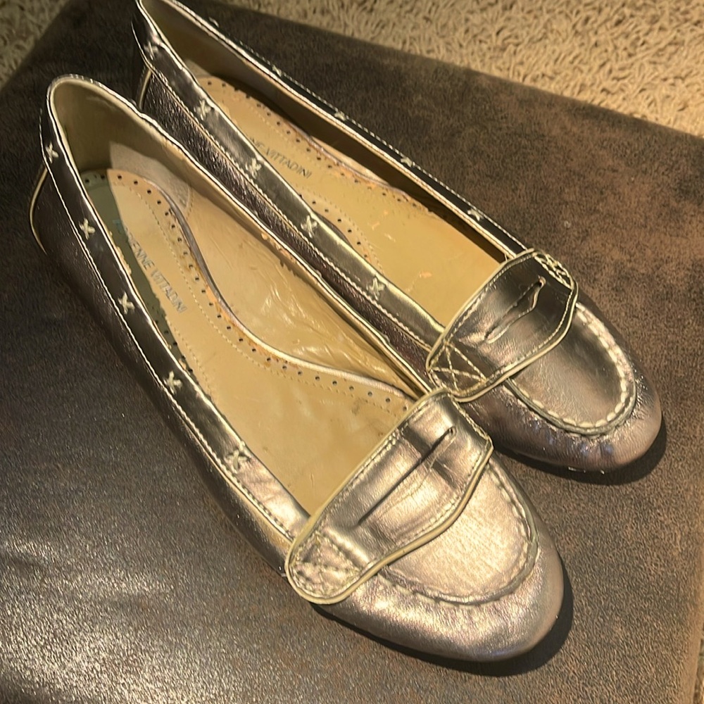 ADRIENNE VITTADINI leather Bronze Slip On Flats Shoes 9.5